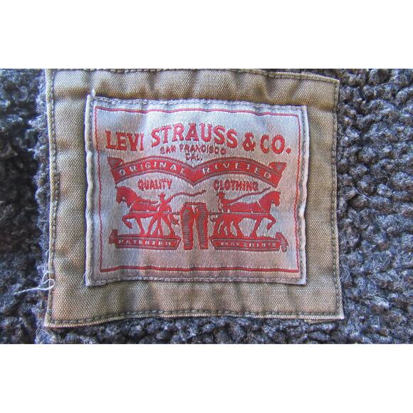 Levi's Sherpa Lined Hooded Jacket Men's M Workwear Utility Bomber Fleece Jacket - Picture 4 of 16